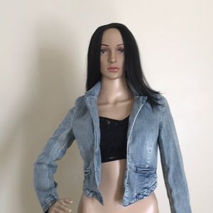 Bebe Denim cropped jacket size 0